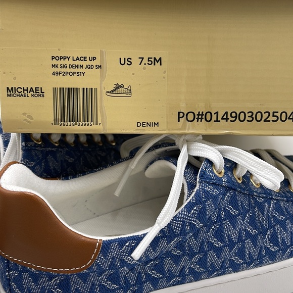 Michael Kors Poppy Lace Up MK Signature Denim JQD SM 49F2POFS1Y sneakers - Picture 16 of 16